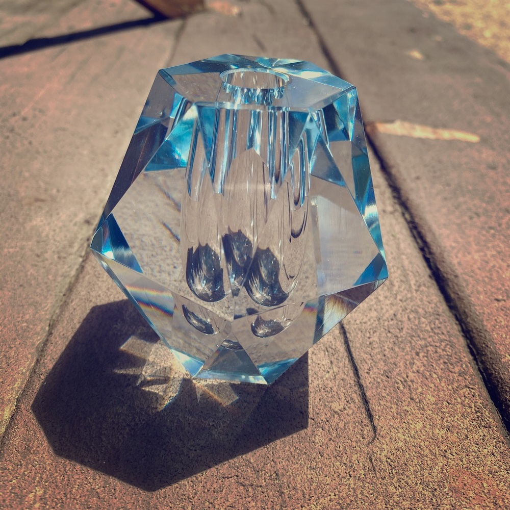 Rare Strombergshyttan 3 1/2” crystal bulb vase